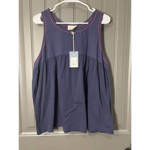 Universal Thread Navy Blue With Red Stitching Sleeveless Top Size XXL NWT